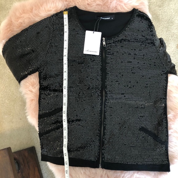 Black Sequin Cardigan Sweater - Picture 7 of 7